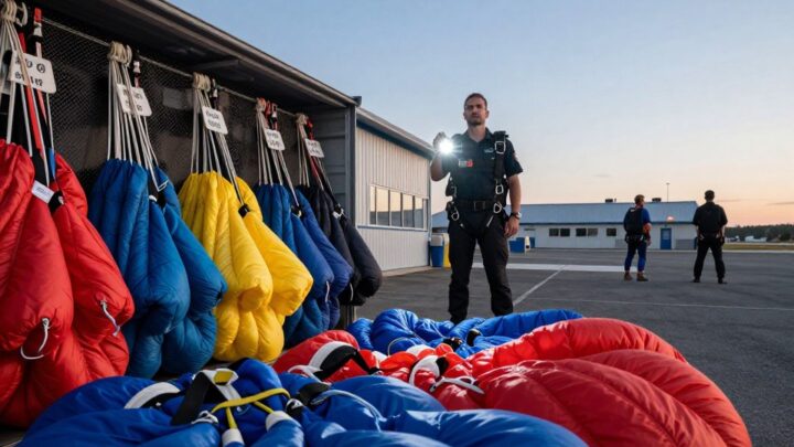 Diebstahl von Fallschirmen aus Sprungzentren